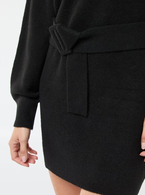 Abito a maglia a maniche lunghe con cintura - Kiabi