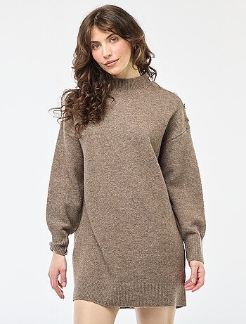 Abito maglia con bottoni decorativi