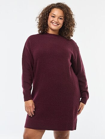 Abito a maglia con bottoni decorativi sulla spalla