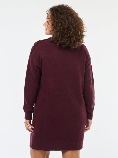 Abito a maglia con bottoni decorativi sulla spalla - Kiabi