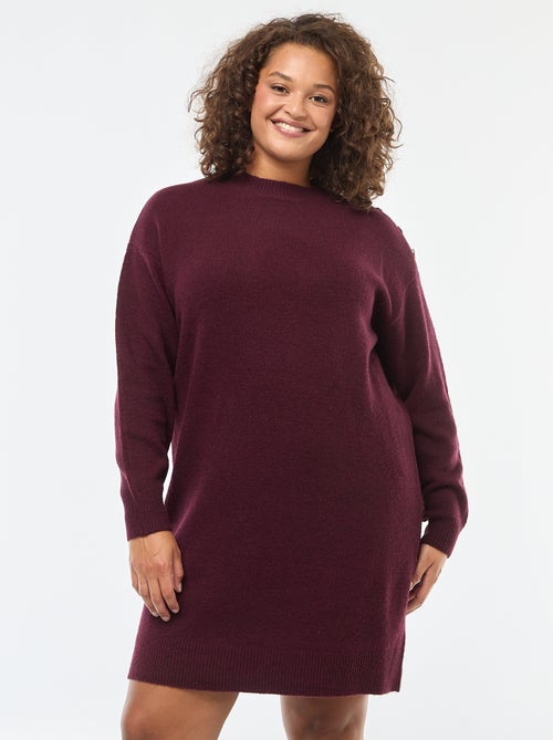 Abito a maglia con bottoni decorativi sulla spalla - Kiabi