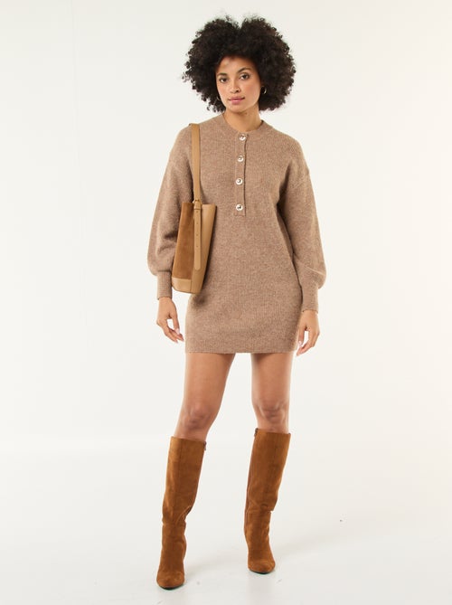 Abito a maglia con bottoni dorati - Kiabi