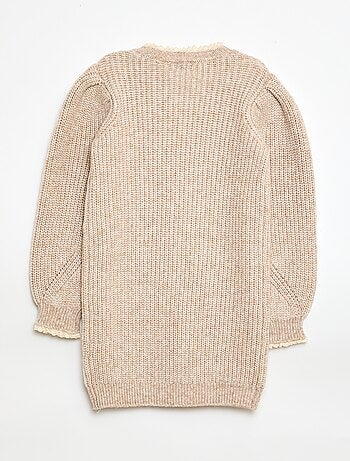 Abito a maglia con colletto in pizzo