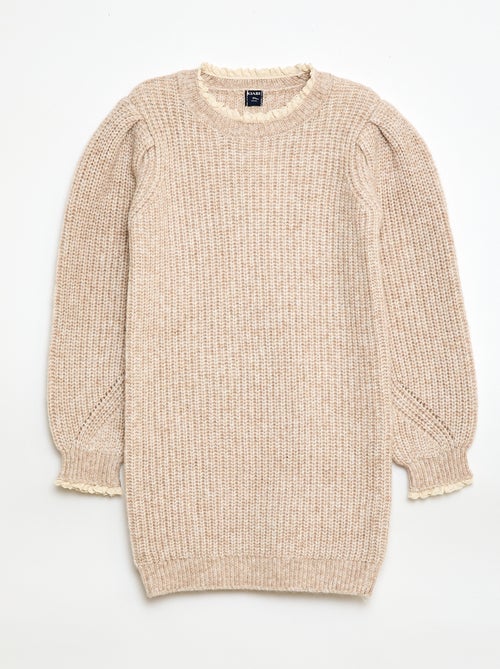 Abito a maglia con colletto in pizzo - Kiabi