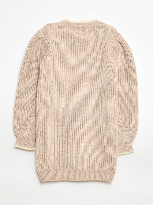 Abito a maglia con colletto in pizzo - Kiabi