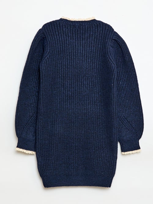 Abito a maglia con colletto in pizzo - Kiabi