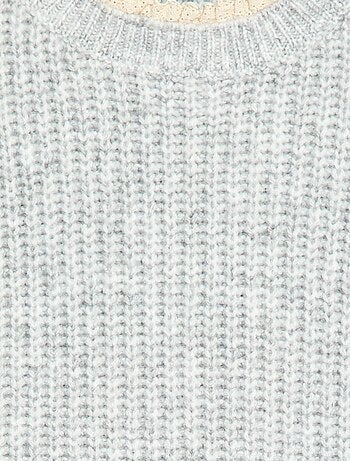 Abito a maglia con colletto in pizzo