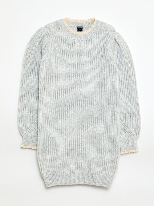 Abito a maglia con colletto in pizzo - Kiabi