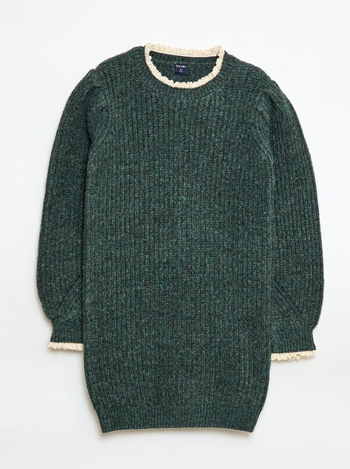 Abito a maglia con colletto in pizzo - Kiabi