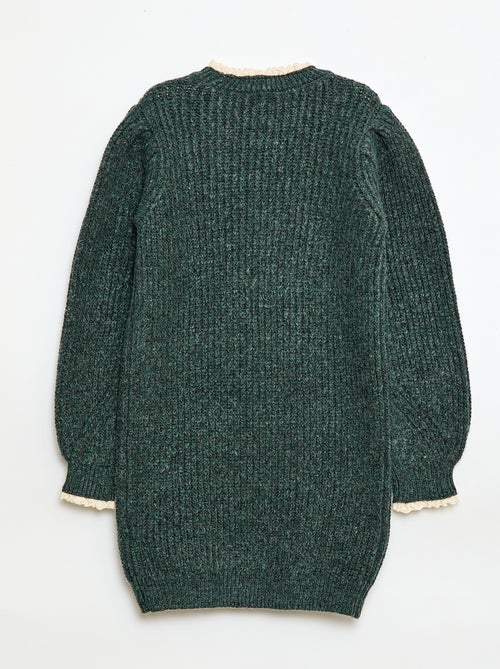 Abito a maglia con colletto in pizzo - Kiabi