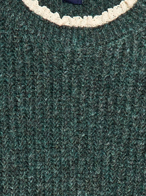 Abito a maglia con colletto in pizzo - Kiabi