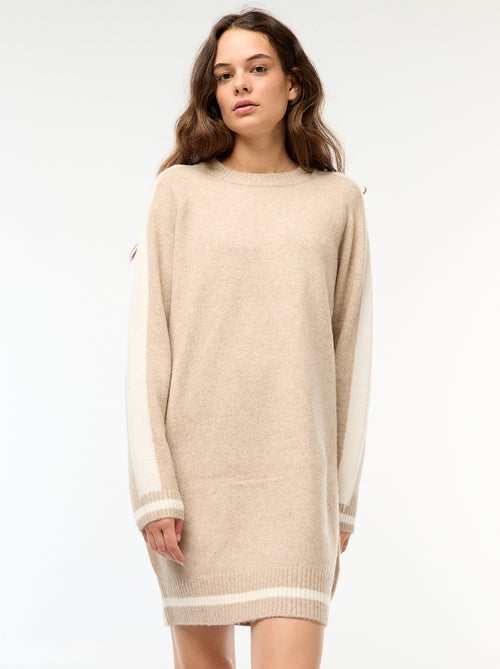 Abito a maglia con fasce a contrasto - Kiabi
