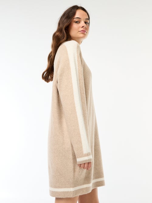 Abito a maglia con fasce a contrasto - Kiabi