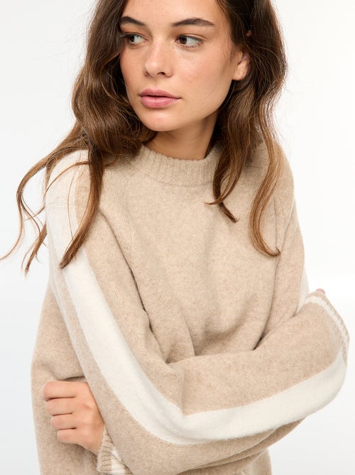 Abito a maglia con fasce a contrasto - Kiabi