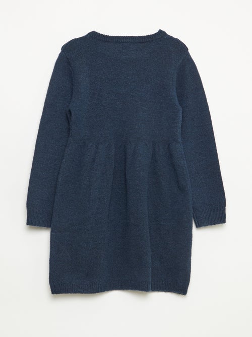 Abito a maglia con lavorazione traforata e volant - Kiabi