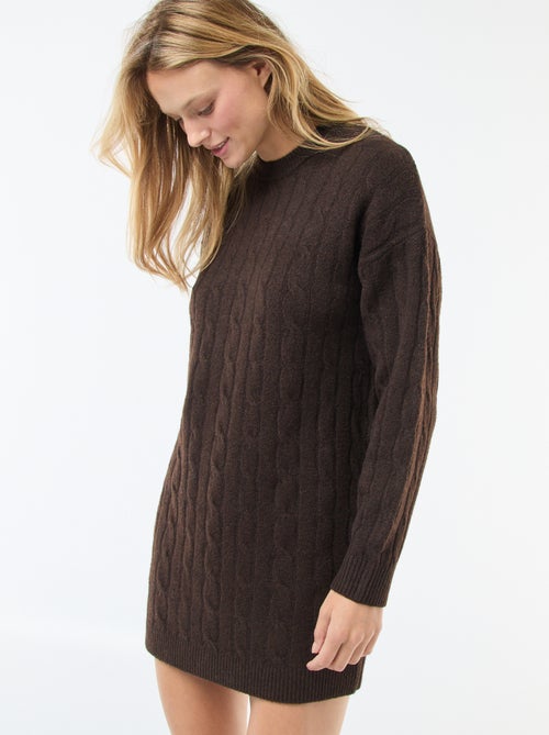 Abito a maglia corto con trecce - Kiabi