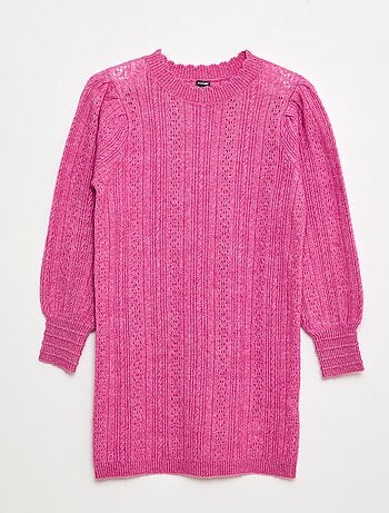 Abito maglione in maglia traforata