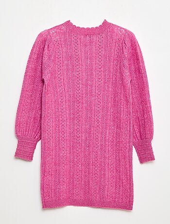 Abito maglione in maglia traforata