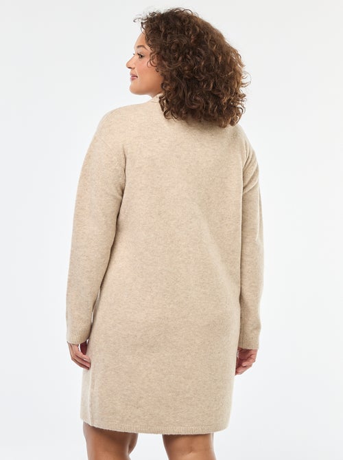 Abito a maglia pesante con bottoni dorati sul collo - Kiabi