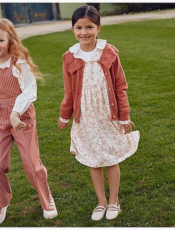 Abito a manica lunga floreale con fodera