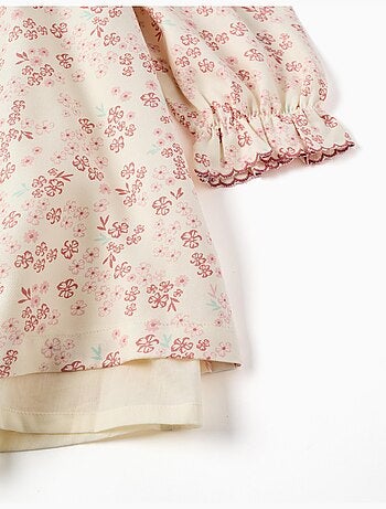 Abito a manica lunga floreale con fodera