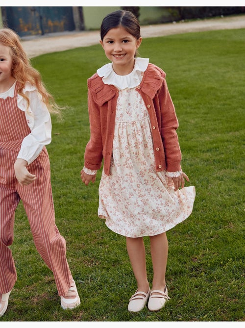 Abito a manica lunga floreale con fodera - Kiabi