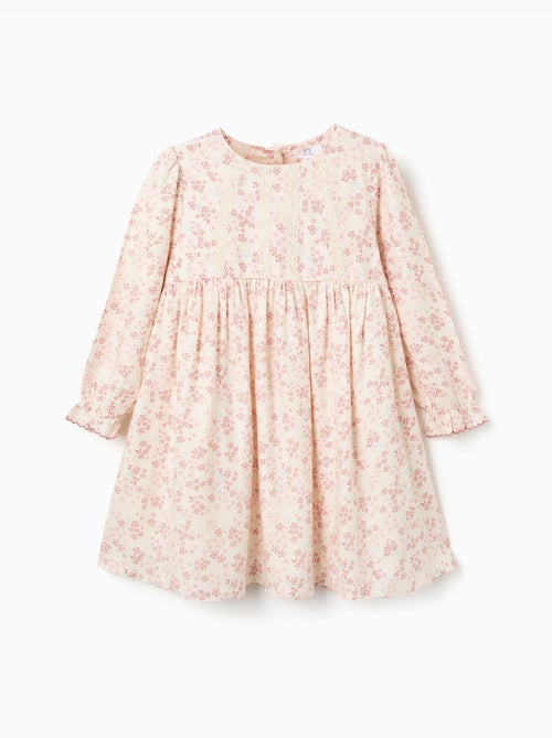 Abito a manica lunga floreale con fodera - Kiabi