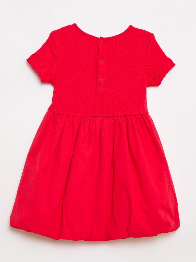 Abito a maniche corte a palloncino Rosso - Kiabi