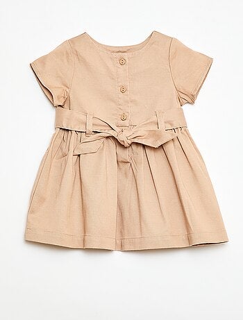 Abito a maniche corte con cintura da annodare