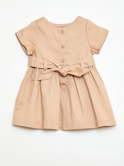 Abito a maniche corte con cintura da annodare - Kiabi