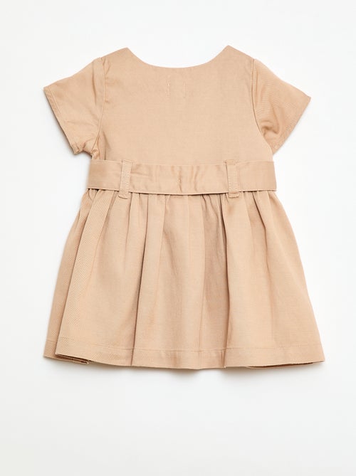 Abito a maniche corte con cintura da annodare - Kiabi