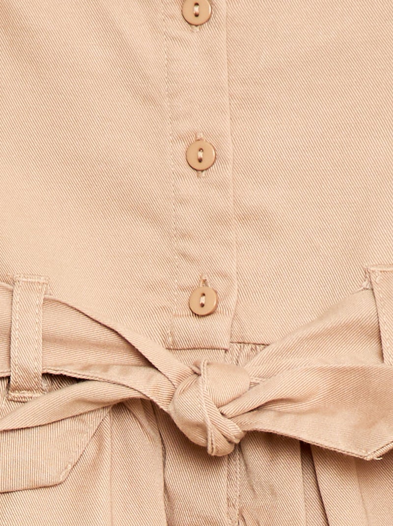 Abito a maniche corte con cintura da annodare Rosa - Kiabi