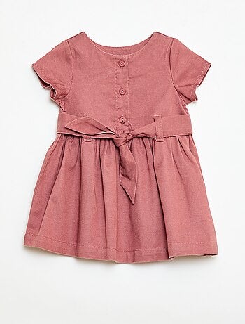 Abito a maniche corte con cintura da annodare