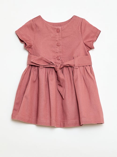 Abito a maniche corte con cintura da annodare - Kiabi