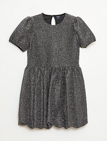 Abito a maniche corte con paillettes all over