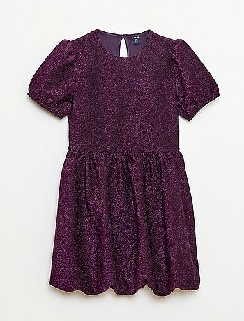 Abito a maniche corte con paillettes all over