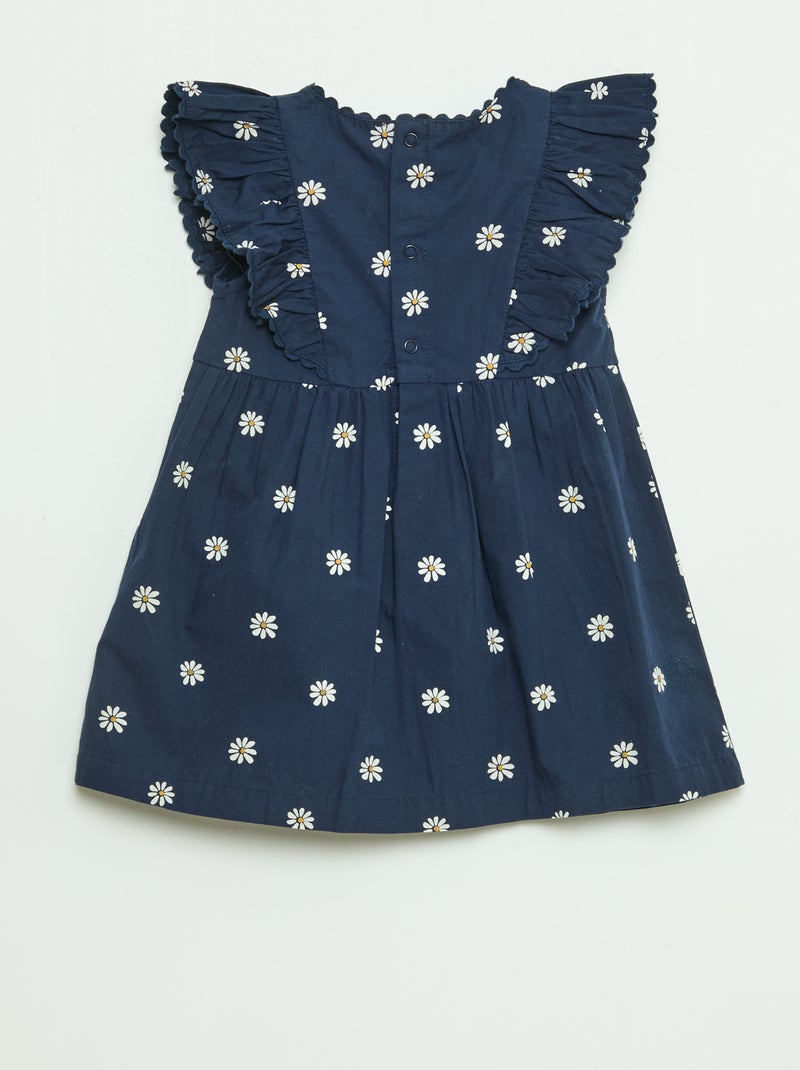 Abito a maniche corte con volant Blu - Kiabi