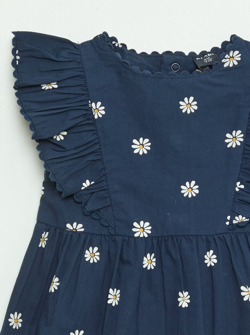 Abito a maniche corte con volant Blu - Kiabi