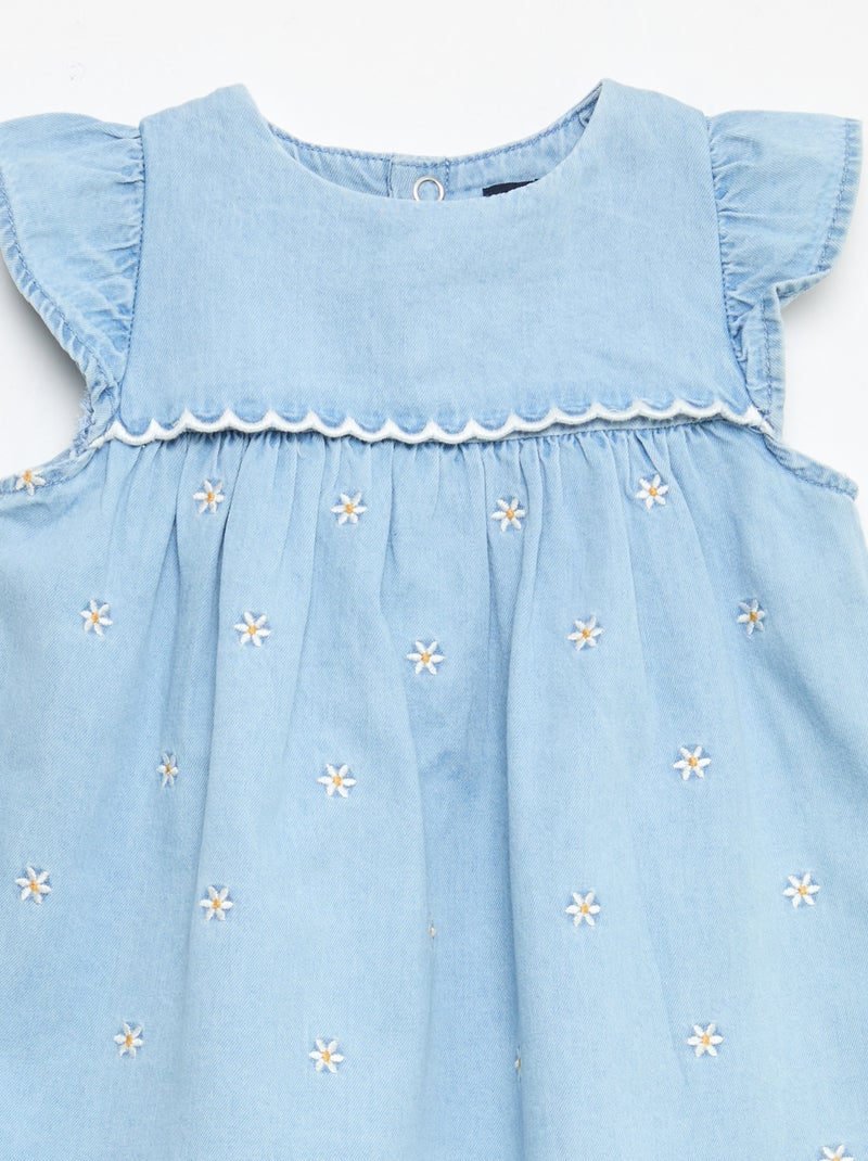 Abito a maniche corte in denim leggero Blu - Kiabi