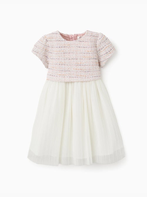 Abito a maniche corte in doppio tessuto tweed e rete - Kiabi