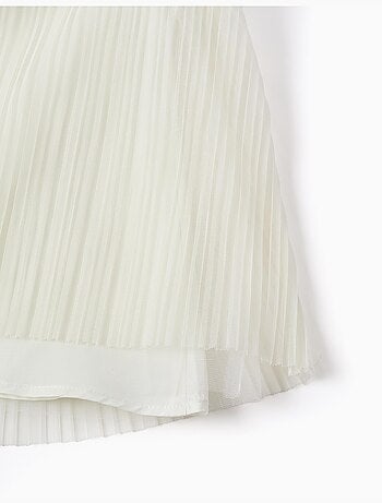 Abito a maniche corte in doppio tessuto tweed e rete