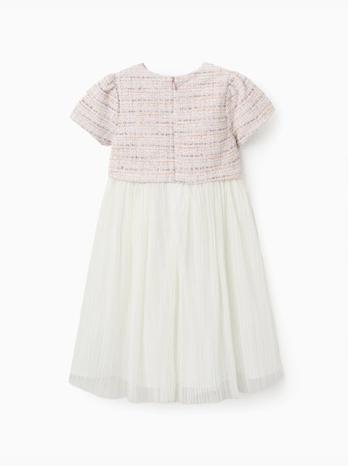 Abito a maniche corte in doppio tessuto tweed e rete - Kiabi