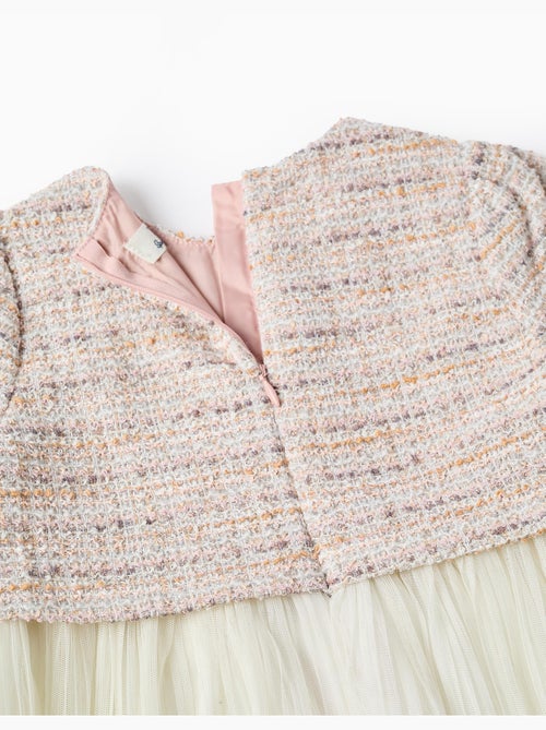 Abito a maniche corte in doppio tessuto tweed e rete - Kiabi