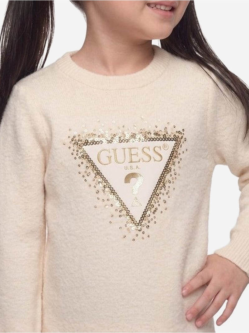 Abito a maniche lunghe - guess kids Beige - Kiabi
