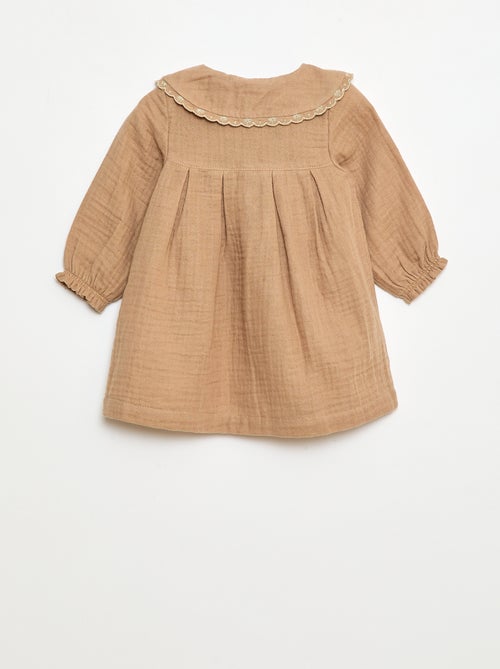 Abito a maniche lunghe in garza di cotone - Kiabi