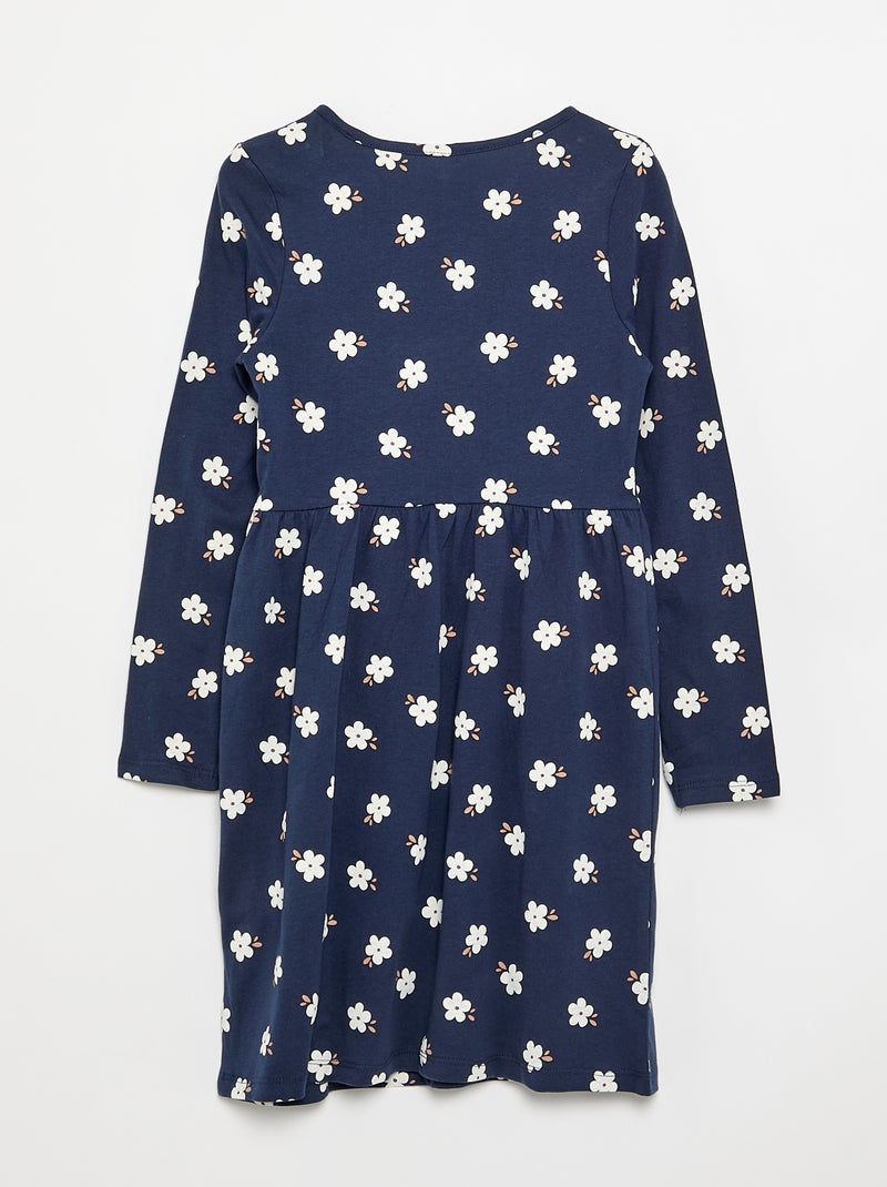 Abito a maniche lunghe in jersey di cotone Blu - Kiabi