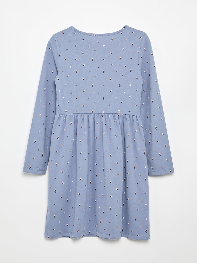 Abito a maniche lunghe in jersey di cotone Blu - Kiabi