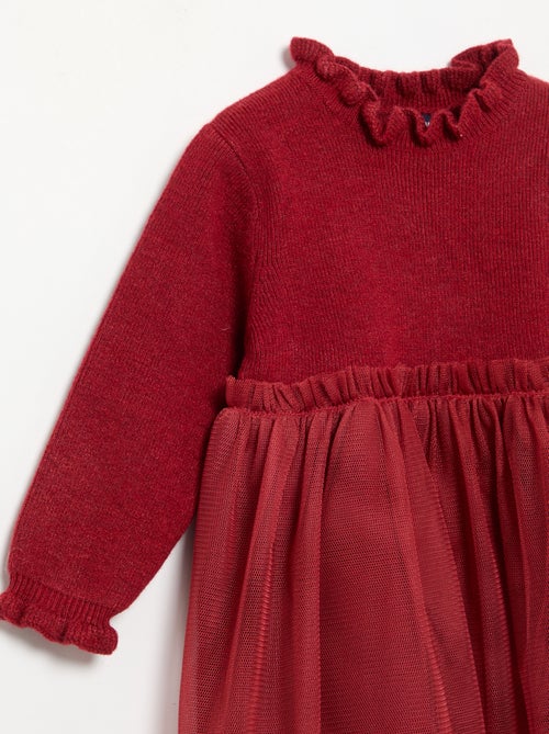 Abito a maniche lunghe in maglia e tulle - Kiabi Abito a maniche lunghe in maglia e tulle - Kiabi