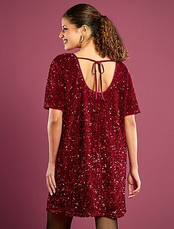 Abito a paillettes con schiena annodata
