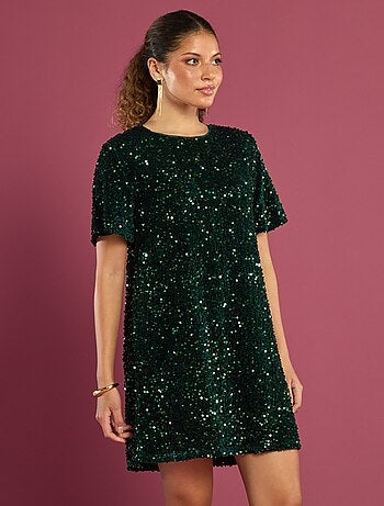 Abito a paillettes con schiena annodata